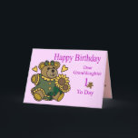 Cartão Granddaughter 1st Birthday Card<br><div class="desc">Cute bear card for granddaughters 1st birthday.  Bear design Country Clipart</div>