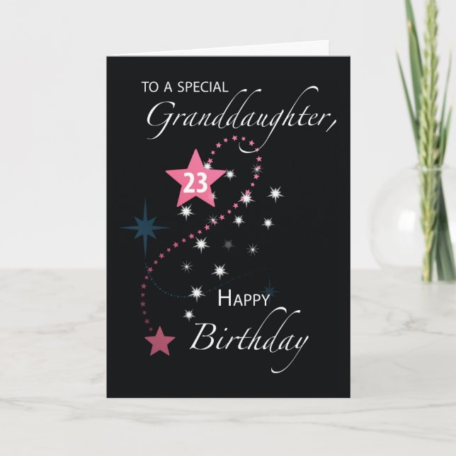 Cartão Granddaughter 23rd Birthday Star Inspirational (Frente)