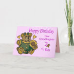 Cartão Granddaughter 2nd Birthday Card<br><div class="desc">Cute bear design for a granddaughters 2nd birthday.</div>
