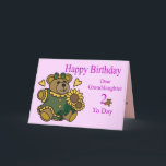 Cartão Granddaughter 2nd Birthday Card<br><div class="desc">Cute bear design for a granddaughters 2nd birthday.</div>