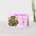 Cartão Granddaughter 3rd Birthday Card<br><div class="desc">Cute bear design for your granddaughters 3rd birthday</div>