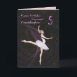 Cartão Granddaughter age 5, a ballerina birthday card<br><div class="desc">A beautiful ballerina dancing on a birthday card for a Granddaughter</div>