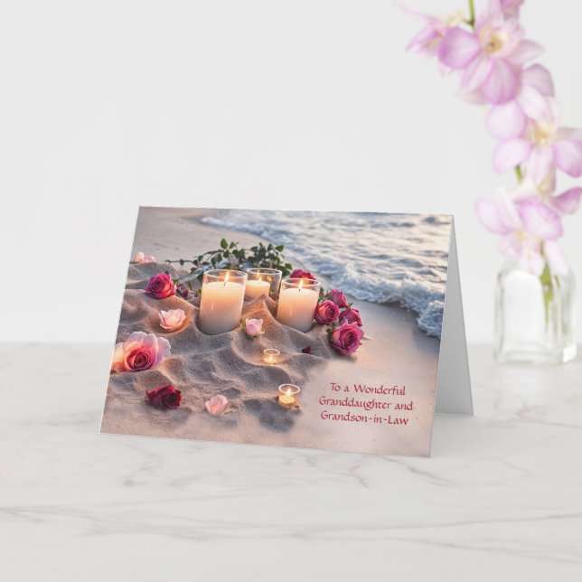 Cartão Granddaughter and Husband Grandson in Law Wedding  (Orquídea)