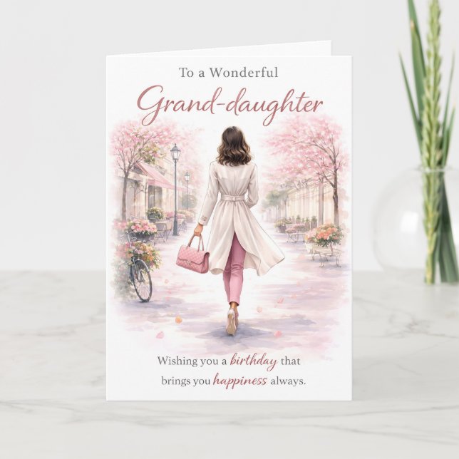 Cartão Granddaughter Birthday Card Elegant Floral Street (Frente)