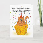 Cartão granddaughter birthday card with ginger cupcake ca<br><div class="desc">granddaughter birthday card with ginger cupcake cat</div>
