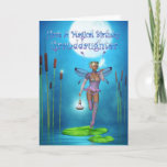 Cartão Granddaughter Birthday Card With Pretty Fairy On A<br><div class="desc">Granddaughter Birthday Card With Pretty Fairy On A Lily pad,  Fantasy Art Card</div>