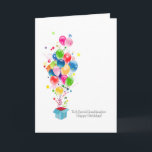 Cartão Granddaughter Birthday Cards Colorful Balloons<br><div class="desc">A colorful illustration showing colorful different shape balloons bursting out of a magical gift box. Kinda joy,  happiness and colorful burst! A colorful birthday celebration gift for a wonderful granddaughter. Sure to bring smile on her face! Inside message can be easily customized.</div>