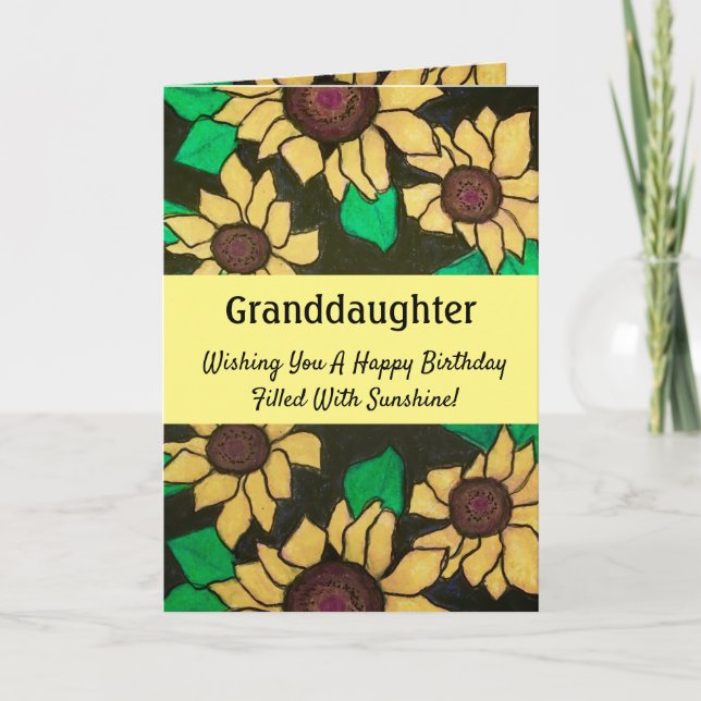 Cartão Granddaughter Birthday Sunshine Sunflowers (Frente)