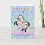 Cartão Granddaughter carousel birthday card - pastel caro<br><div class="desc">Granddaughter carousel birthday card - pastel carousel horse birthday card</div>