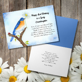 Cartão Granddaughter Happy April Birthday with Bluebird