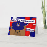 Cartão Granddaughter - Happy Birthday Coast Guardsman!<br><div class="desc">Wish your Coast Guard hero a Happy Birthday with this fun unique birthday card. Personalize it by adding a picture of your hero on the inside. (This design works for all rates and ranks.)</div>