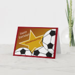 Cartão Granddaughter - Happy Birthday Soccer Fan<br><div class="desc">Fun card to wish your soccer loving granddaughter a happy birthday. Add a picture of your granddaughter her favorite soccer team to the inside of the card for an extra special touch.</div>