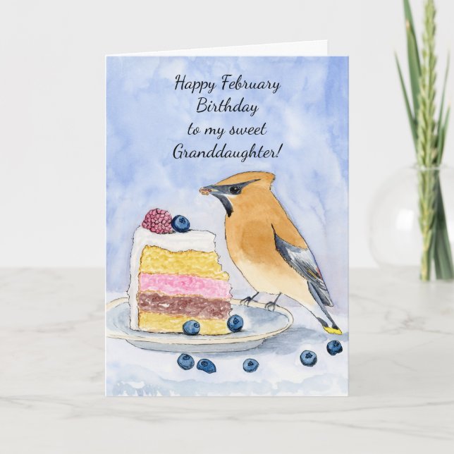 Cartão Granddaughter Happy February Birthday Bird (Frente)