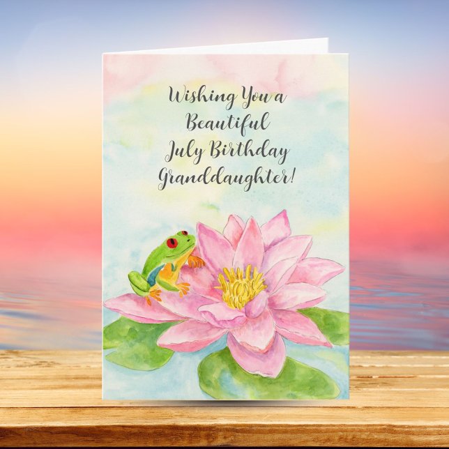 Cartão Granddaughter Happy July Birthday with Waterlily (Criador carregado)