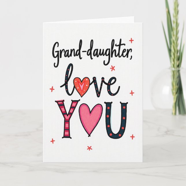 Cartão Granddaughter I Love You Card (Frente)