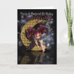 Cartão Granddaughter Magical Birthday cute little moon fa<br><div class="desc">Granddaughter Magical Birthday cute little moon fairy by moonlake</div>