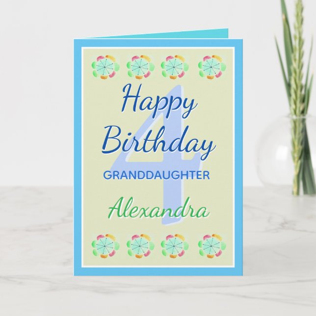 Cartão Granddaughter Modern Keepsake Birthday Card (Frente)
