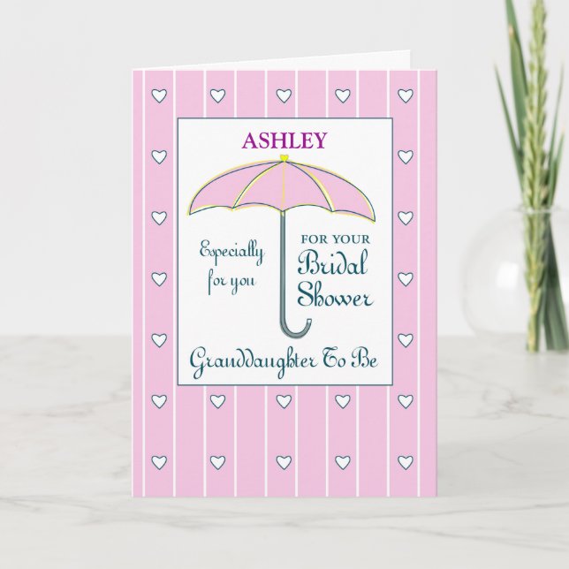 Cartão Granddaughter To Be Personalize Name Bridal Shower (Frente)