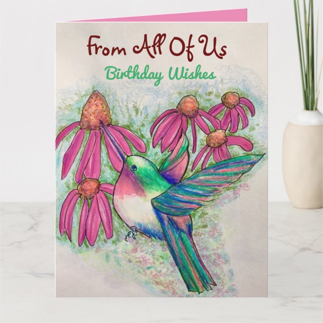 Cartão Grande Aniversário De Todos Nós Bonito Doce (Frente)