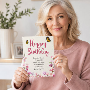 Cartão Grande Aniversário Mãe Rosa Floral Escritura