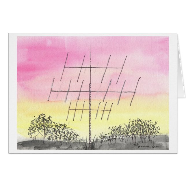 Cartão Grande antena no por do sol (Frente Horizontal)