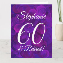 Cartão Grande aposentadoria feliz do roxo 60 Elegante