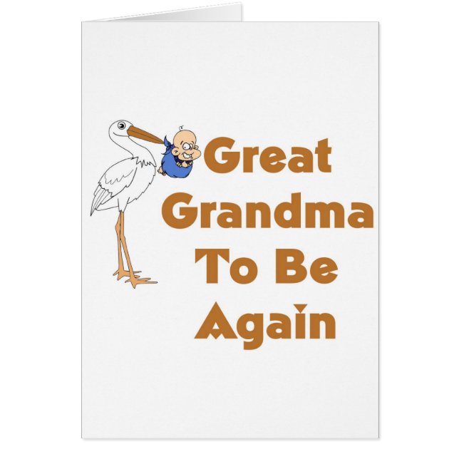 Cartão Grande avó da cegonha a ser outra vez (Frente)