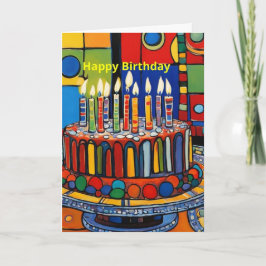 Cartão Grande Bolo de Aniversário