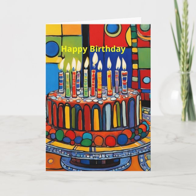 Cartão Grande Bolo de Aniversário (Frente)