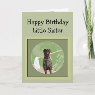 Cartão Grande Cachorro Humor Aniversário Pequena Irmã D
