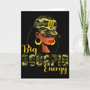 Cartão Grande Camuflagem de Energia de Escorpião Preta Fe