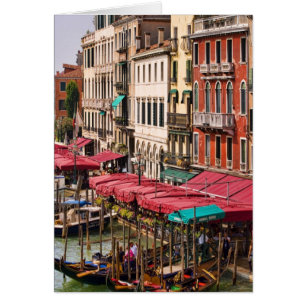 Cartão Grande Canal de Veneza Itália com barcos gôndola