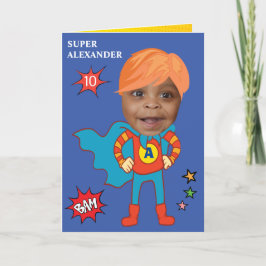Cartão Grande Criança Super-Herói Fantástico Aniversário 