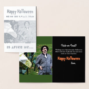 Cartão grande da folha de prata do Dia das Bruxas