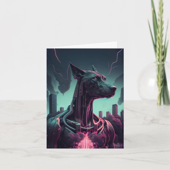 Cartão Grande Danão Futurístico O Companheiro Robótico (Frente)