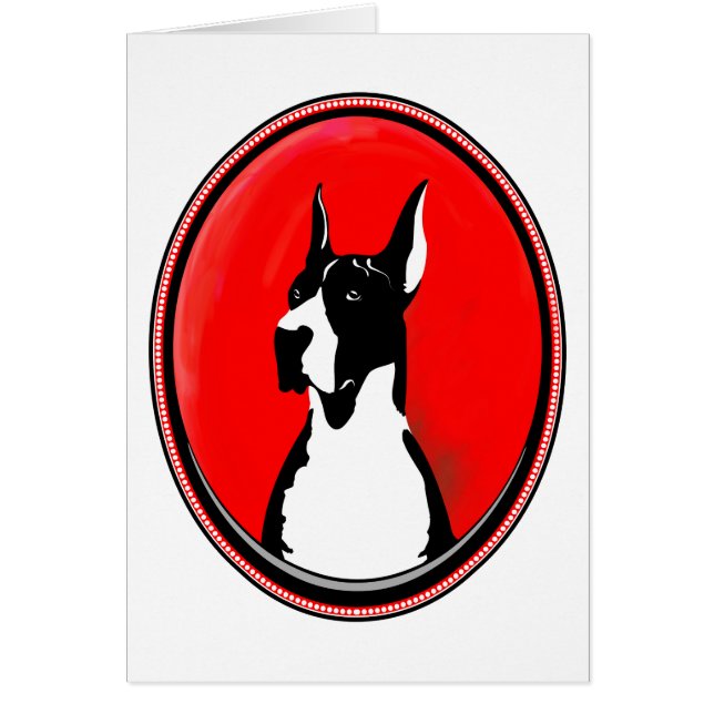 Cartão Grande Dane do Mantém Cortado (Frente)