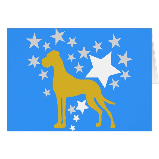 Cartão Grande Dane Heartstar (Frente Horizontal)