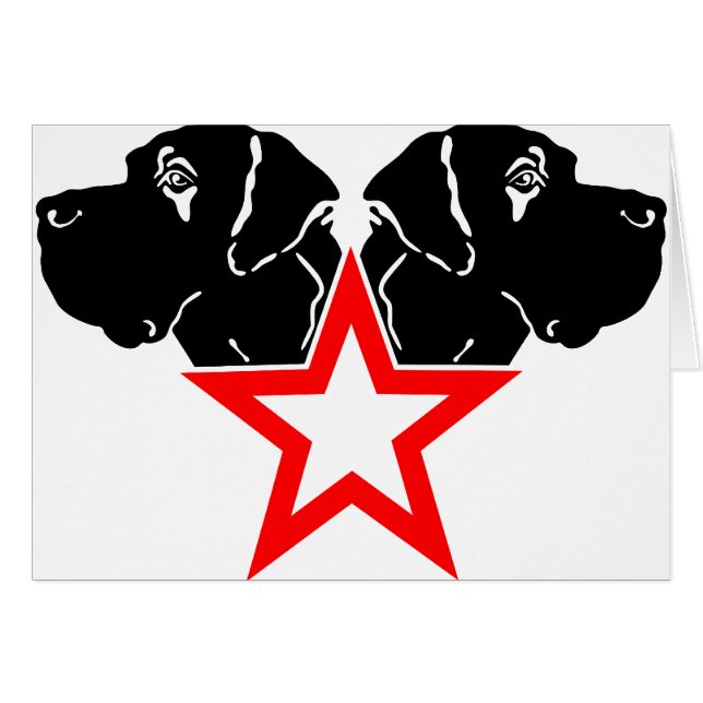 Cartão Grande Dane Star Head (Frente Horizontal)