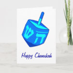 Cartão grande de Dreidel Chanukah<br><div class="desc">Um dreidel azul grande para lembra todos que o feriado das luzes está aqui!   Chanukah feliz</div>