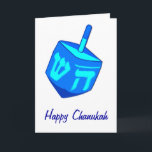 Cartão grande de Dreidel Chanukah<br><div class="desc">Um dreidel azul grande para lembra todos que o feriado das luzes está aqui! Chanukah feliz</div>