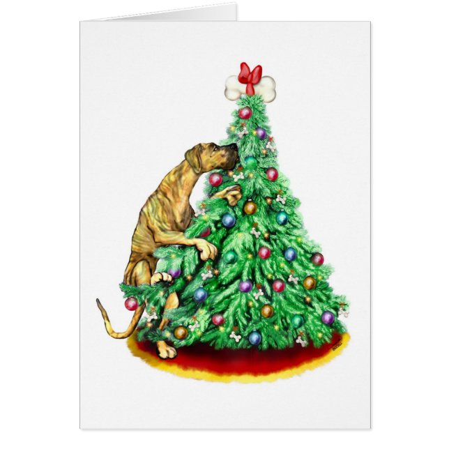 Cartão Grande Dia de Natal Alcançando Objetivos Brindle U (Frente)