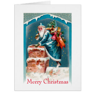 Cartão grande do papai noel dos azul-céu