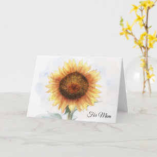Cartão Grande Flor de Girassol Arte Dia das Mães