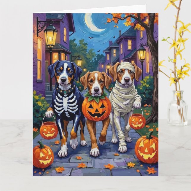 Cartão Grande Halloween de Trick ou Tratando Montanha Suí (Flor Amarela)