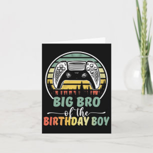 Cartão Grande Irmão Do Jogador De Vídeo Birthday Boy Que