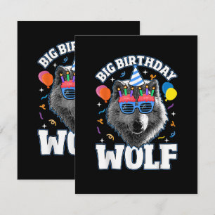 Cartão Grande Lobo de Aniversário para Lobos