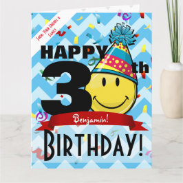Cartão Grande Marker de Década Feliz Aniversário Sorrindo