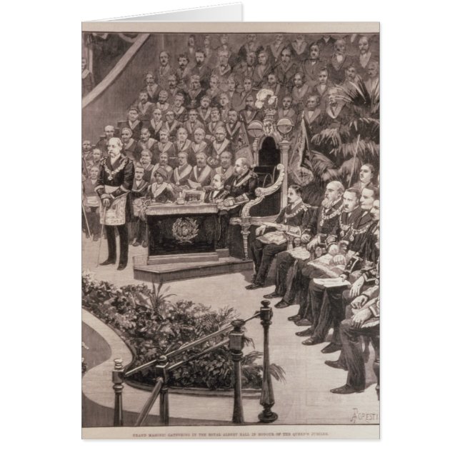 Cartão Grande Masonic se reunindo no Real Albert (Frente)