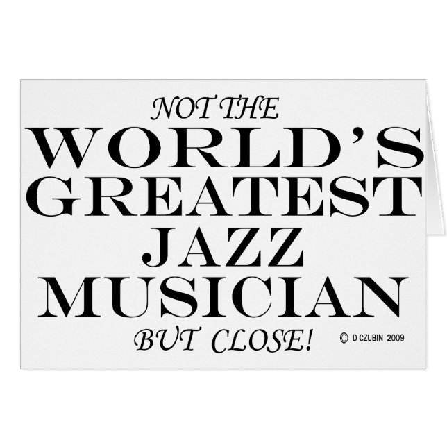 Cartão Grande Músico de Jazz Fechado (Frente Horizontal)