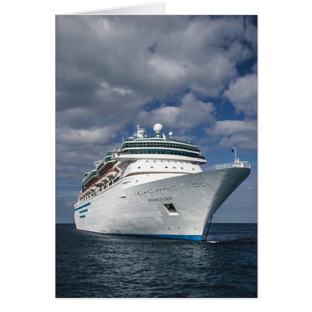 Cartão Grande navio de cruzeiro branco (Frente)